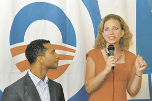 National DNC leader Wasserman Schultz campaigns for Obama in Denver