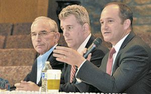 Gubernatorial challengers jab Hickenlooper
