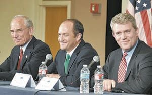 Candidates for guv woo women’s vote