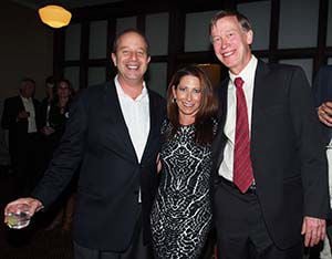 Hickenlooper supporters wait for their train to come in