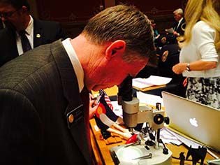 Microbeads under Senate microscope
