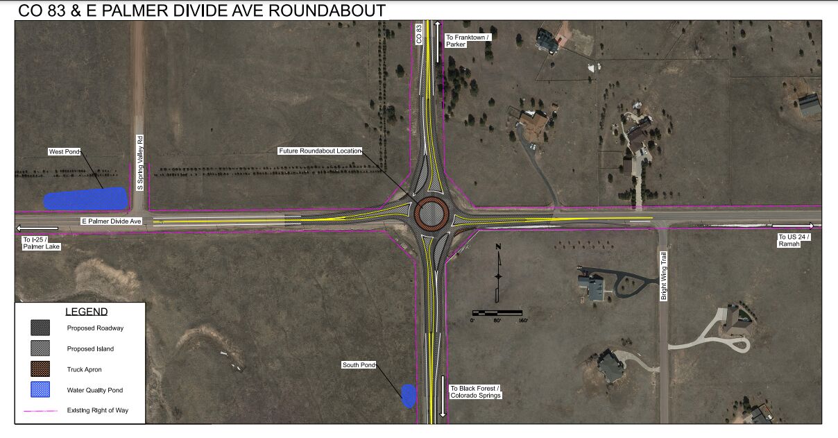 Neighbors divided on proposed roundabout at El Paso, Douglas county line