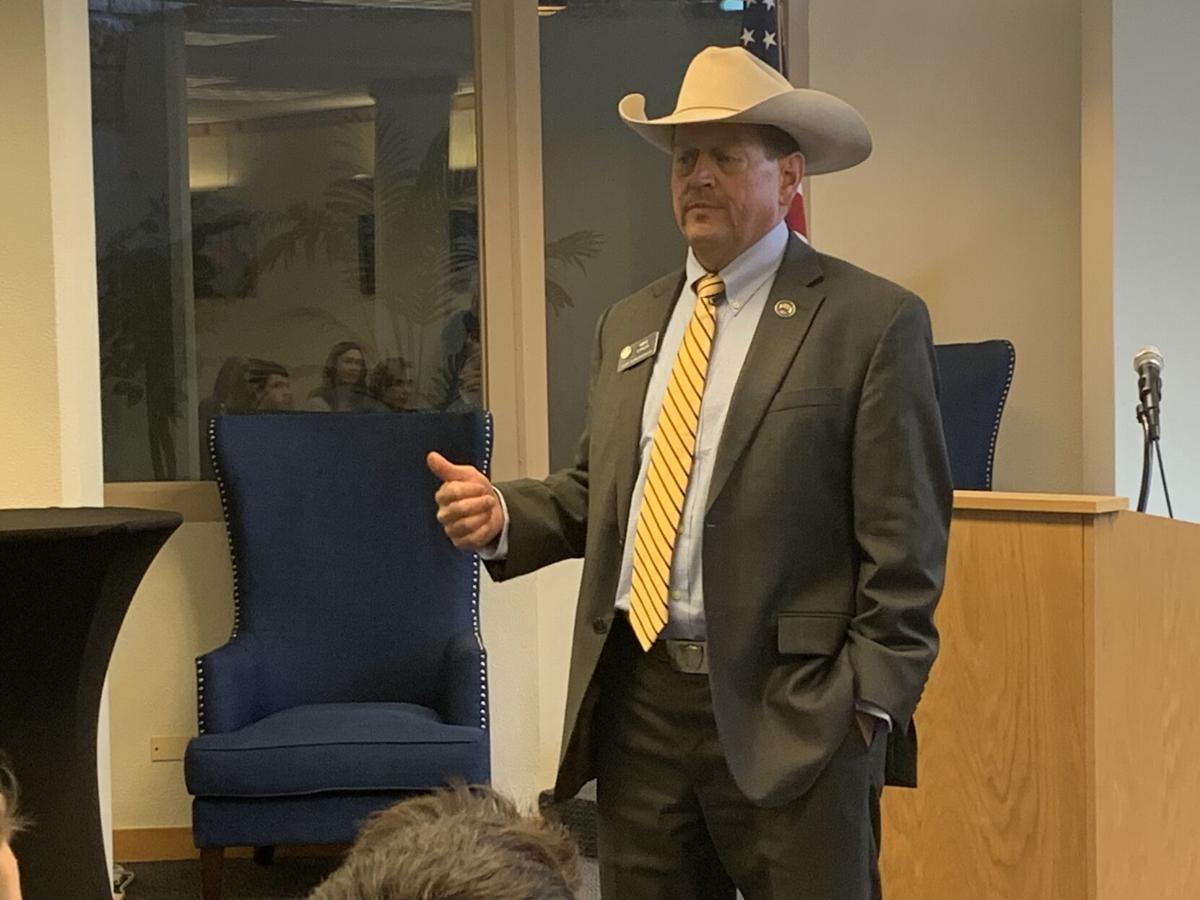 Rep. Mike Lynch, speaking to students from Liberty Common School