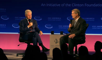 Big Dog leaves mark at Clinton Global summit in Denver