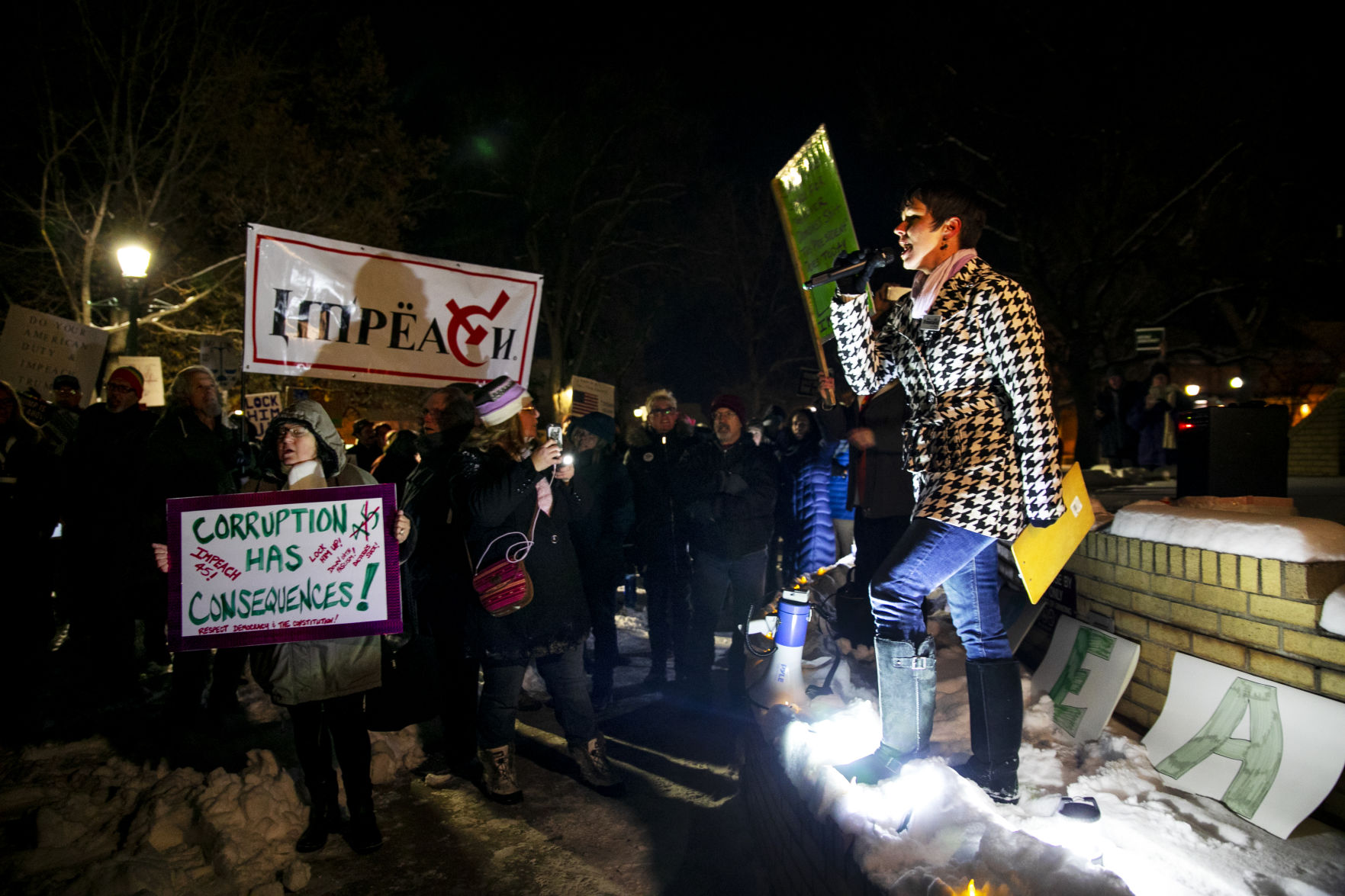 Hundreds gather in downtown Colorado Springs for Trump impeachment rally