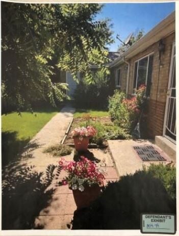 Concrete pad outside Joseph Howell resident