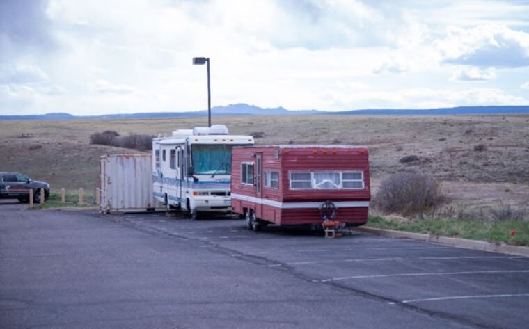 RV and trailer at The Rock church