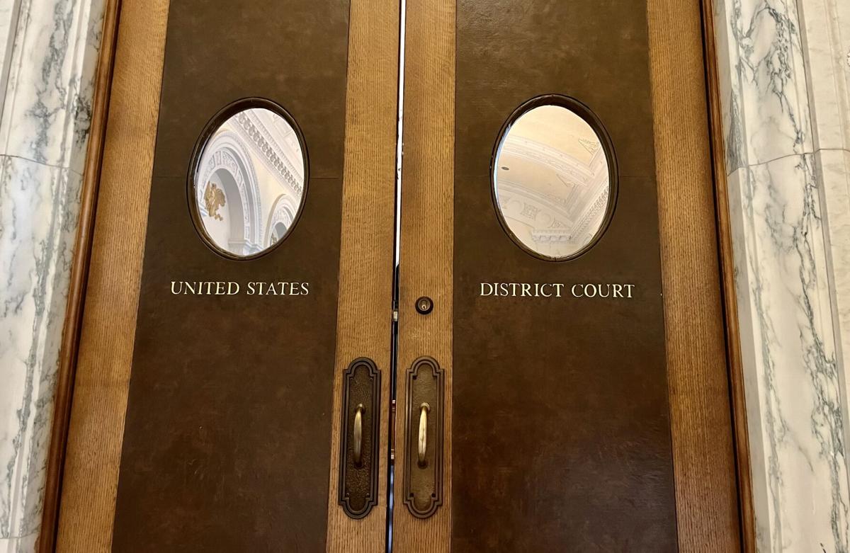 Entrance doors to trial courtroom in Byron White courthouse