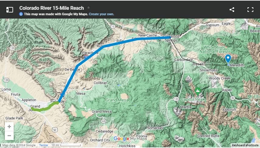 The 15-mile reach on the Colorado River