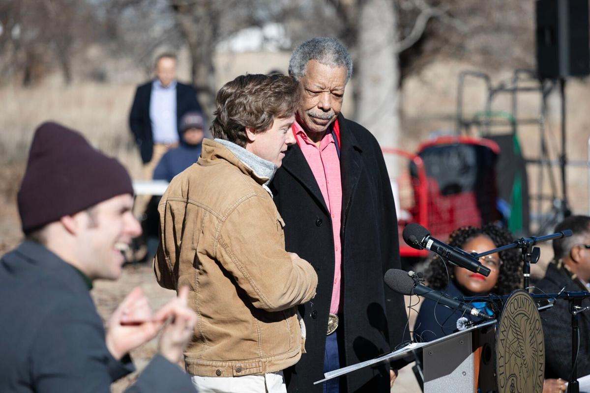 Mayor Mike Johnston introduces former Mayor Wellington Webb