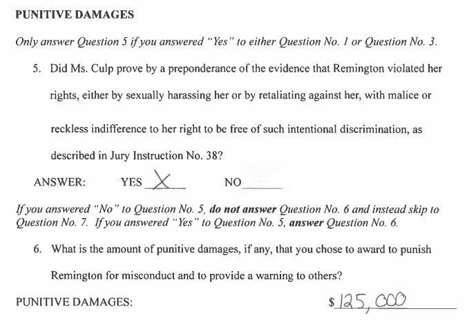 Culp v. Remington verdict form