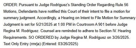 Rodriguez hearing docket entry