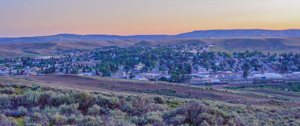 Kemmerer, Wyoming at dusk