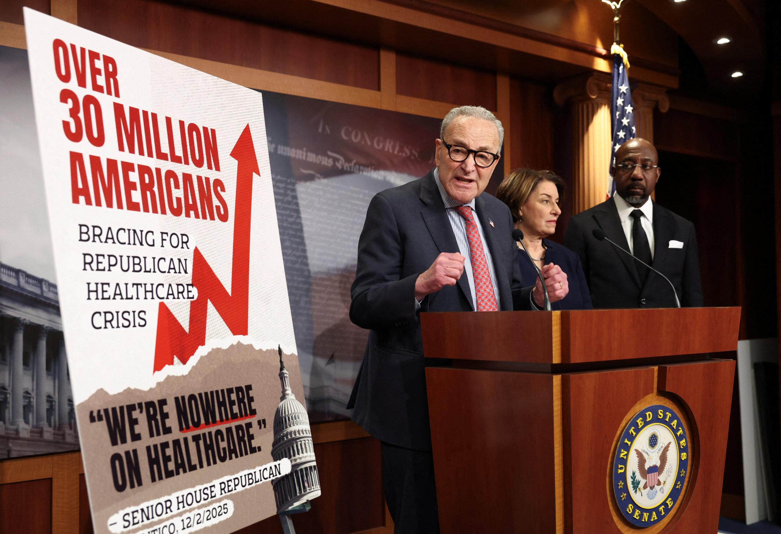 Dueling healthcare bills rejected by Senate as Obamacare subsidies set to expire