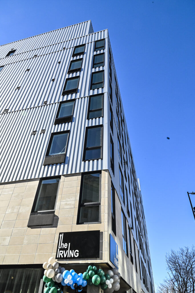 a clean modern apartment building