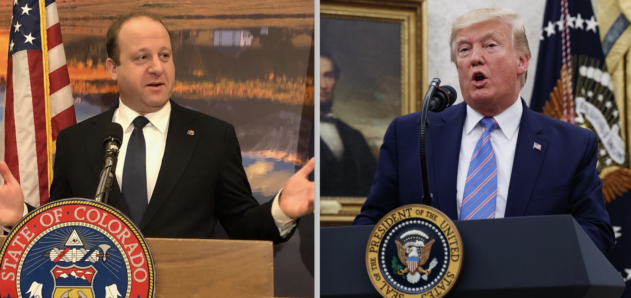 Colorado Gov. Jared Polis (left) and President Donald Trump. (Gazette file)