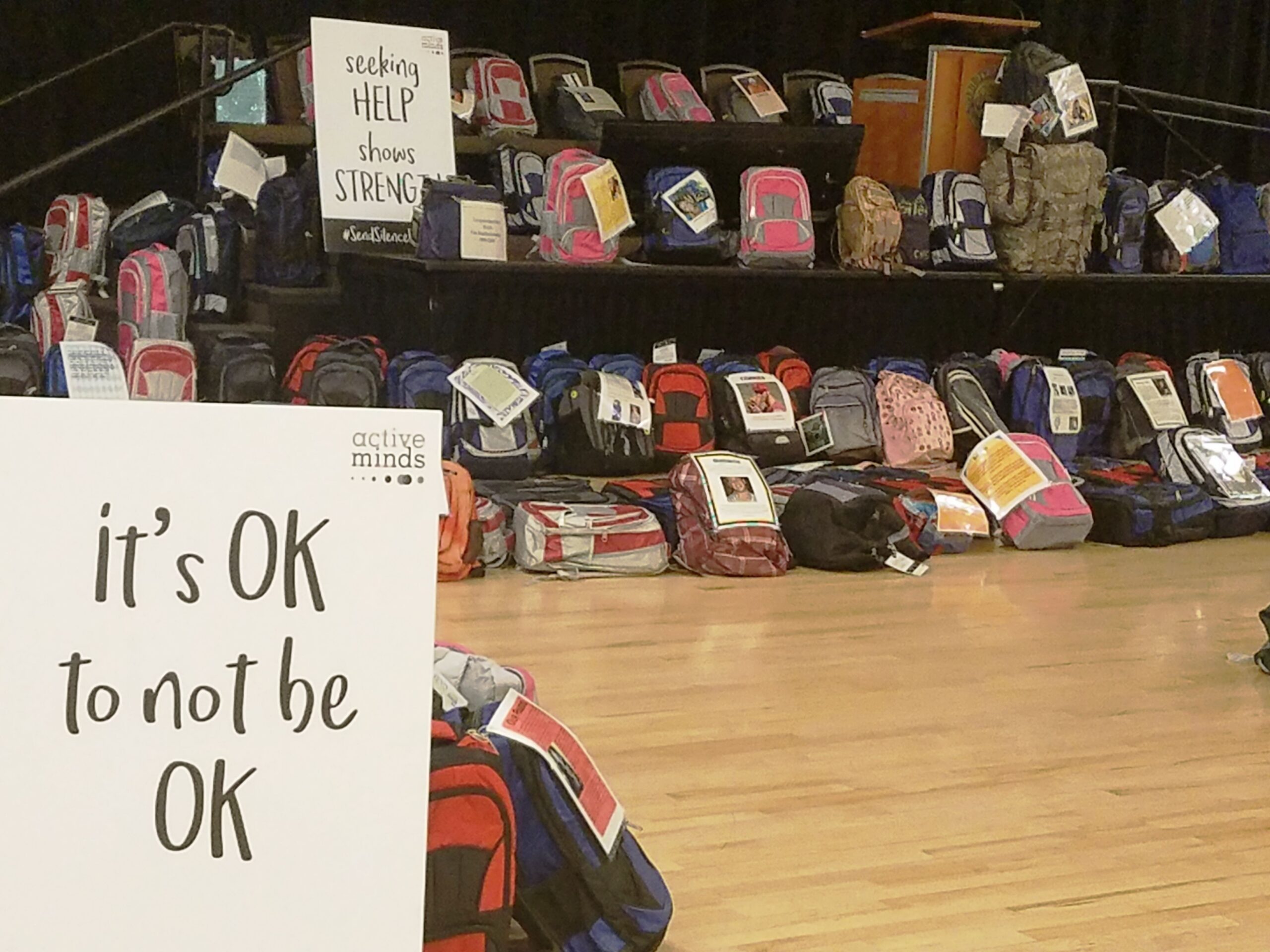 An exhibit called "Send Silence Packing" recently came to the University of Colorado at Colorado Springs campus to raise awareness about suicide and provide mental health resources. Photo by Debbie Kelley