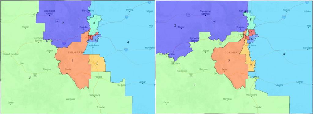 Two election maps compared side by side