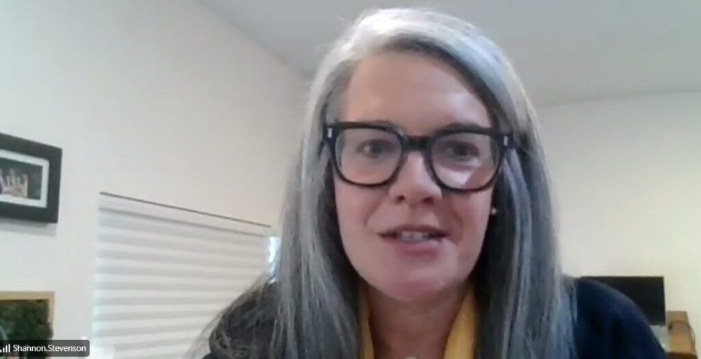 Colorado Solicitor General Shannon Stevenson during a April 29, 2026 virtual presentation sponsored by the Colorado Bar Association. Source: Zoom.