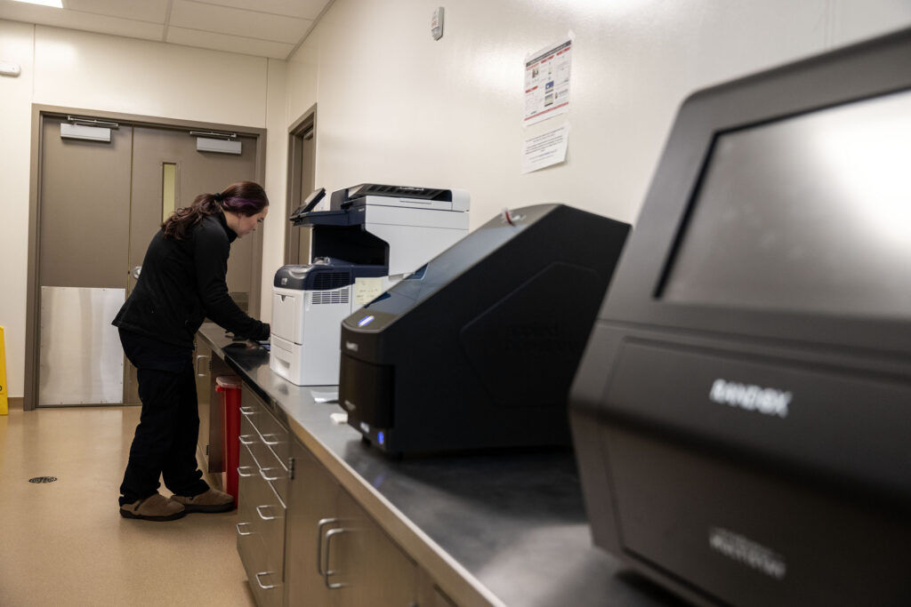 Hanah Shimeall, a medicolegal death investigator with the Denver Medical Examiner’s office, shows some of the DNA testing equipment used to help identify bodies during a tour through the facilities on Thursday, May 21, 2026.