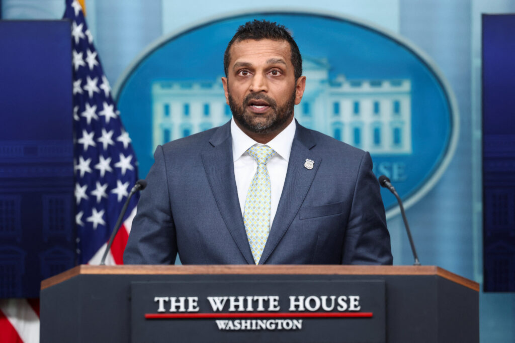 FBI Director Kash Patel speaks during a briefing at the White House in Washington, on Nov. 12. (Reuters)