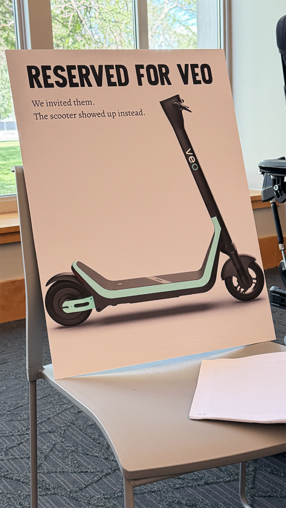 a poster on a seat