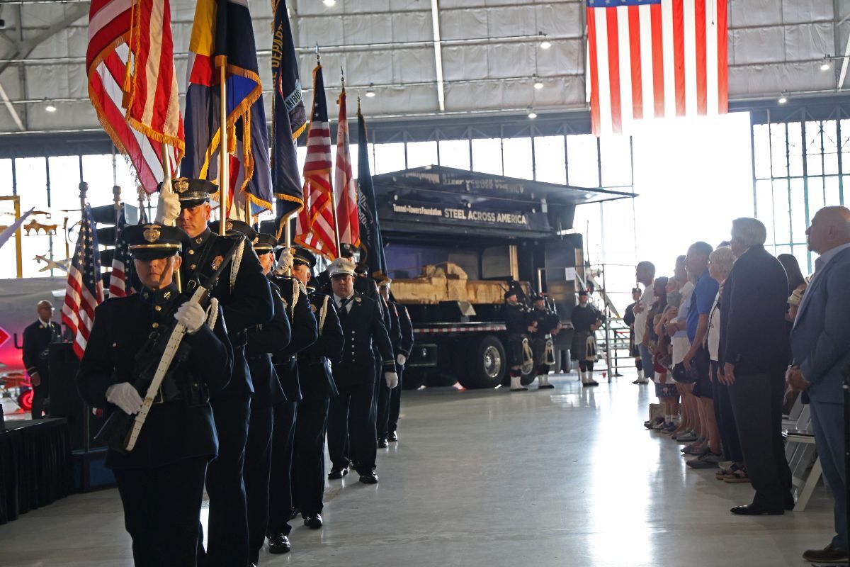 A nationwide tour commemorating the 25th anniversary of 9/11 brought a piece of the World Trade Center to Denver on August 1, 2026. (Courtesy of T2T Foundation)