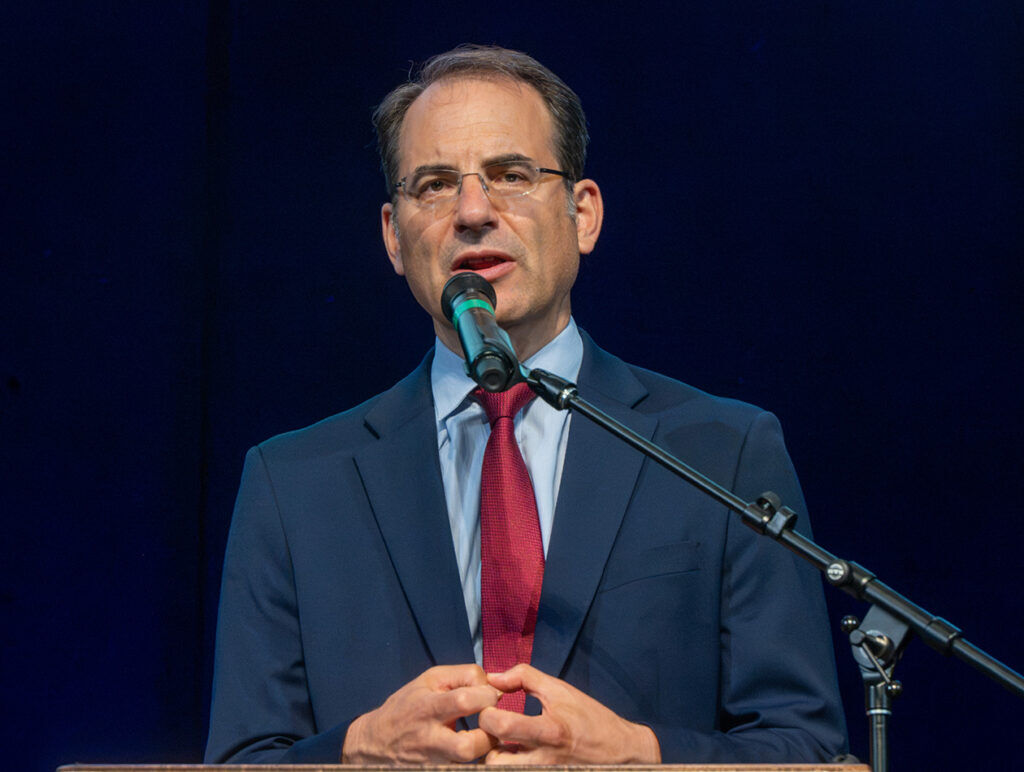 Colorado Attorney General Phil Weiser, a Democrat running for Colorado governor, debated independent Greg Lopez at the Pikes Peak Center on Thursday, Aug. 27, 2026. The debate was sponsored by The Gazette, Colorado Politics, KOAA and El Pomar Foundation. (Jerilee Bennett, The Gazette)