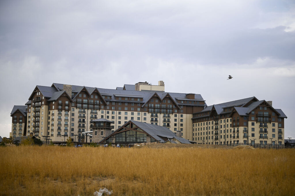 an external photograph of the Gaylord Rockies Resort and Convention Center in Aurora