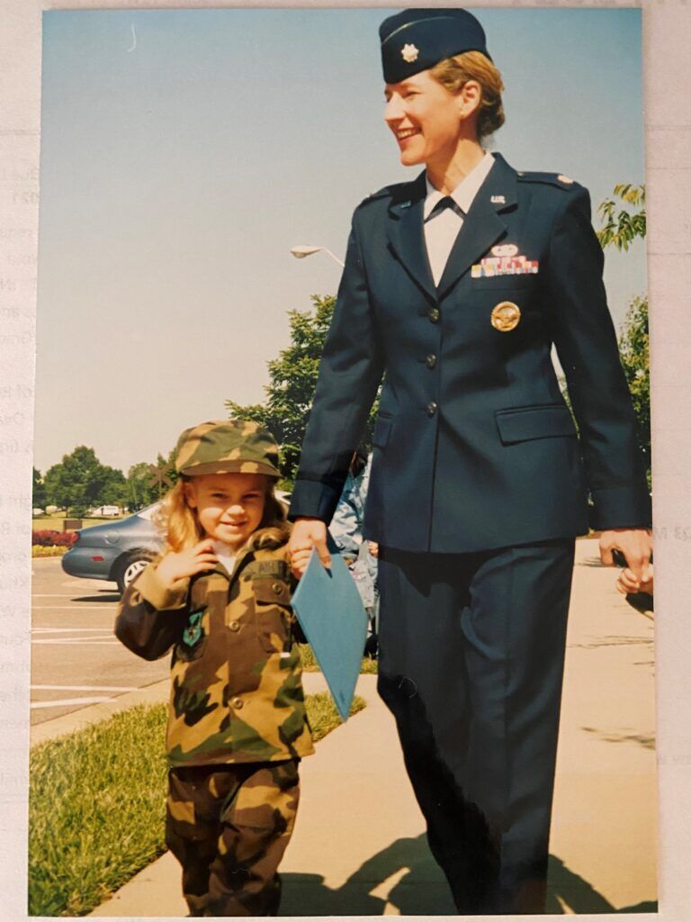 The first female dean of the Air Force Academy, Dana Born, is pictured with her daughter Hanna, who is now a captain in the Air Force and working as an instructor pilot. Courtesy Dana Born